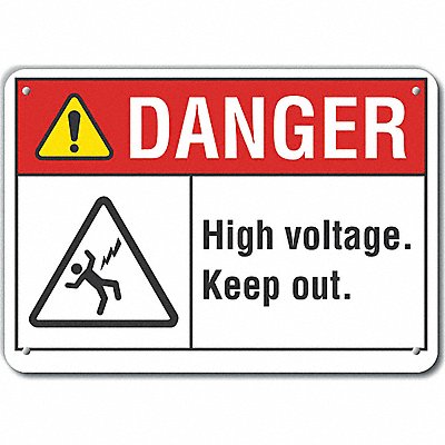 Alum High Voltage Danger Sign 7x10in