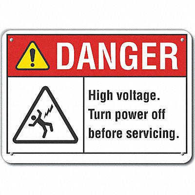 Alum High Voltage Danger Sign 7x10in