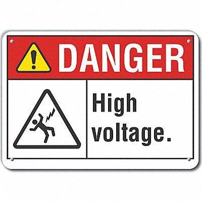 High Voltage Danger Sign 7inx10in Plastc