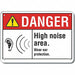 Alum Hearing Danger Sign 10x14in Alum