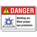 Alum Eye Danger Sign 10x14in Alum