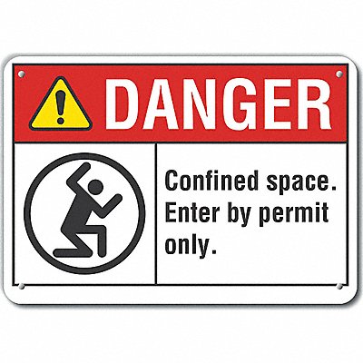 Rflctv Confined Space DangerSign 10x14in