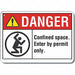 Rflctv Confined Space DangerSign 10x14in