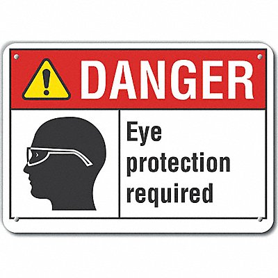 Plastic Eye Danger Sign 10x14in Plastic
