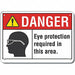 Alum Eye Danger Sign 10x14in Alum