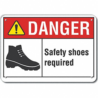 Alum Foot Danger Sign 10x14in Alum