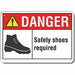 Rflct Foot Danger Sign 10x14in Alum