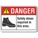 Plastic Foot Danger Sign 7x10in Plastic