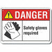 Alum Hand Danger Sign 10x14in Alum