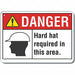 Alum Hard Hat Danger Sign 10x14in Alum