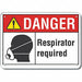 Rflct Respirator Rqrd Dangr Sign 7x10in