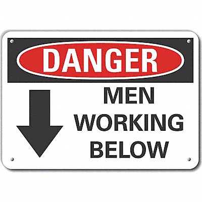 Men Working Danger Sign 7x10in Plastic