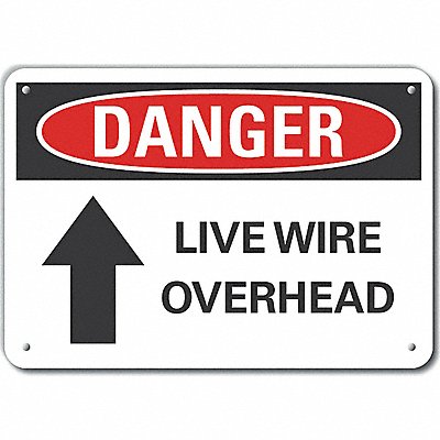 Live Wire Danger Sign 10inx14in Aluminum