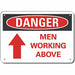 Alum Men Working Danger Sign 7x10in Alum