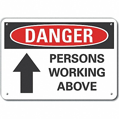 Alum Overhead Hazard Danger Sign 7x10in