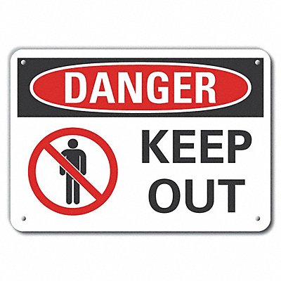 Alum Keep Out Danger Sign 7x10in Alum