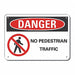 Pedestrian Traffic Danger Sign 10x14in