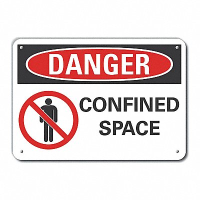 Rflctv Confined Space DangerSign 10x14in