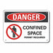 Rflctv Confined Space DangerSign 10x14in