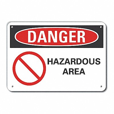 Alum Hazard Area Danger Sign 10x14in