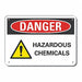 Hzrdous Chemicals Danger Sign 7x10in