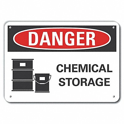 Rflct Chemicals Danger Sign 10x14in Alum