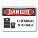 Chemicals Danger Sign 10inx14in Plastic