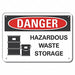 Hazardous Waste Danger Sign 10x14in Alum