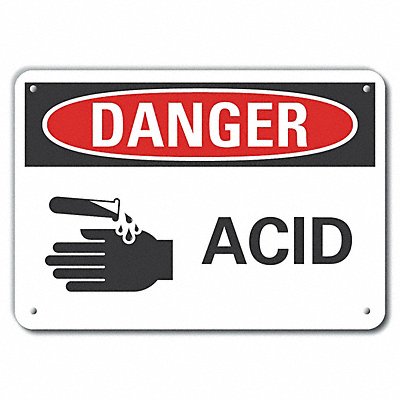 Alum Acid Danger Sign 10x14in Alum