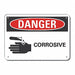 Rflct Corrosive Mtrl Danger Sign 7x10in