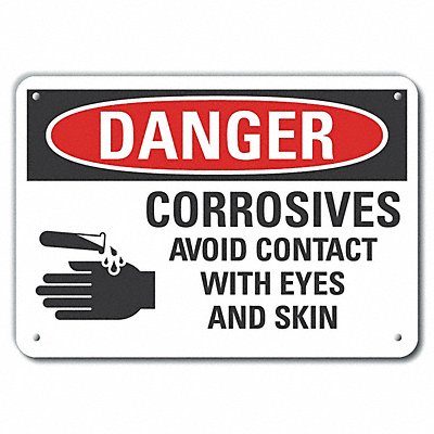 Rflct Corrosive Mtrl Danger Sign 10x14in