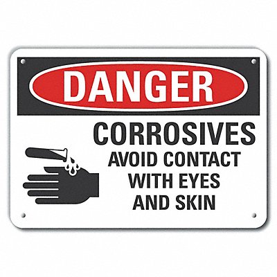 Alum Corrosive Mtrl Danger Sign 10x14in