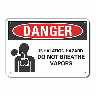 Alum Inhalation Hzrd Danger Sign 7x10in