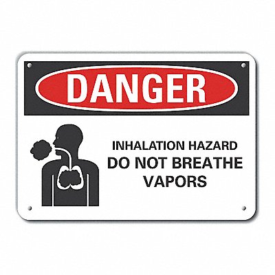 Rflct Inhalation Hzrd Dangr Sign 10x14in