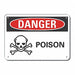 Poison Danger Sign 7x10in Plastic