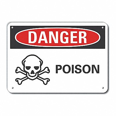 Danger Sign 7 in x 10 in Aluminum