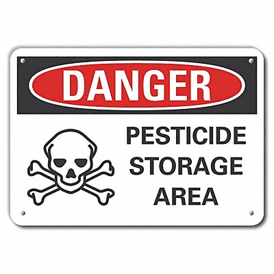 Pesticide Danger Sign 10inx14in Aluminum