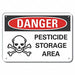 Pesticide Danger Sign 10inx14in Plastic