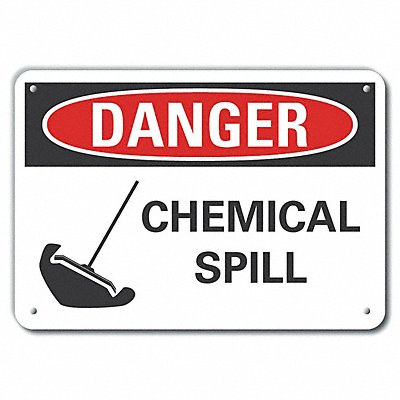 Alum Chemicals Danger Sign 7x10in Alum