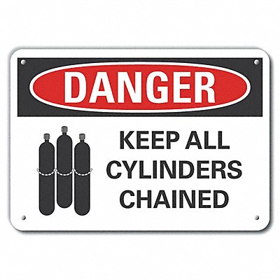 Rflct Cyl Handling Danger Sign 10x14in