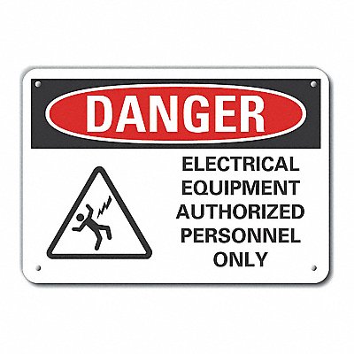 Alum Elect Equipment Danger Sign 7x10in