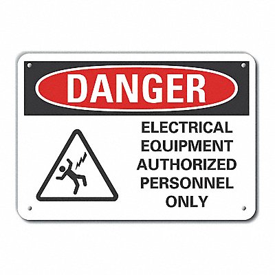 Rflct ElecEquip Danger Sign 10x14in Alum