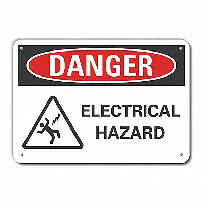 Rflctv Electr Hazard Danger Sign 10x14in