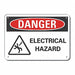 Rflctv Electr Hazard Danger Sign 10x14in