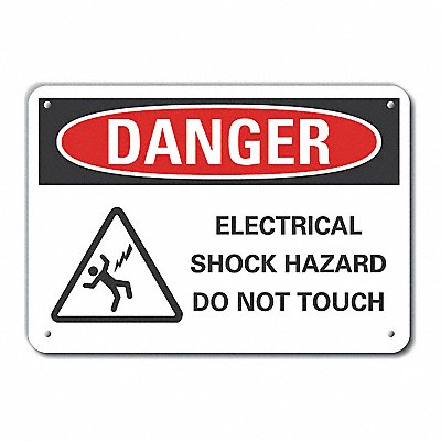 Rflctv Electr Hazard Danger Sign 10x14in