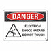 Rflctv Electr Hazard Danger Sign 10x14in