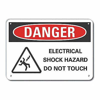 Alum Electrcl Hazard Danger Sign 10x14in