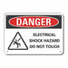 Alum Electrcl Hazard Danger Sign 10x14in