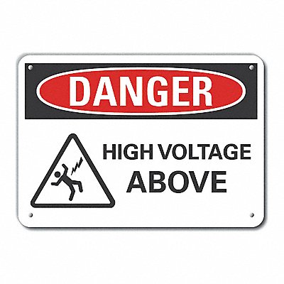 Alum High Voltage Danger Sign 10x14in