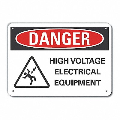 Alum High Voltage Danger Sign 7x10in